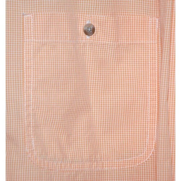 Lee Men's Orange Peach Shirt Size XXL Long Sleeve Button Down Micro Check Pocket - Picture 4 of 9